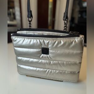 Think Rolyn Silver Metallic Crossbody Bag
